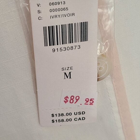 Pilcro Fray Hem Blazer NWT off white Size M Quiet Luxuary Office double breasted - Picture 7 of 10